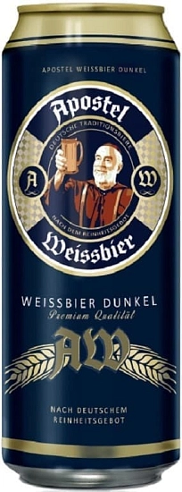 Пиво Apostel Weissbier Dunkel, in can, 0.5 л