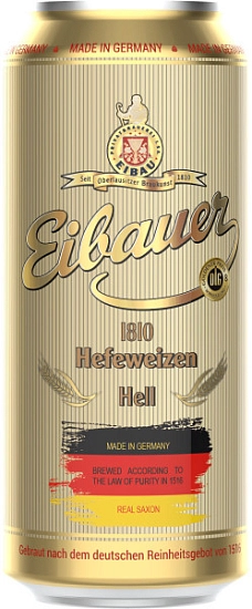 Пиво Eibauer Hefeweizen Hell, in can, 0.5 л