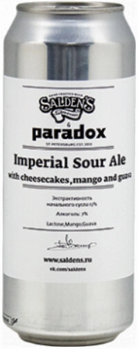 Пиво Salden's & Paradox, Imperial Sour Ale with Cheesecakes, Mango and Guava, in can, 0.5 л