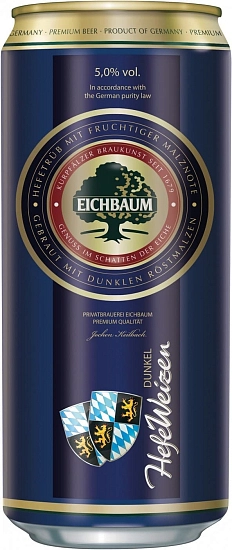 Пиво Eichbaum HefeWeizen Dunkel, in can, 0.5 л