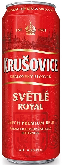 Пиво Krusovice Royal, in can, 0.43 л