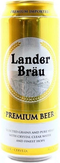 Пиво Lander Brau Premium Pilsner, in can, 0.5 л